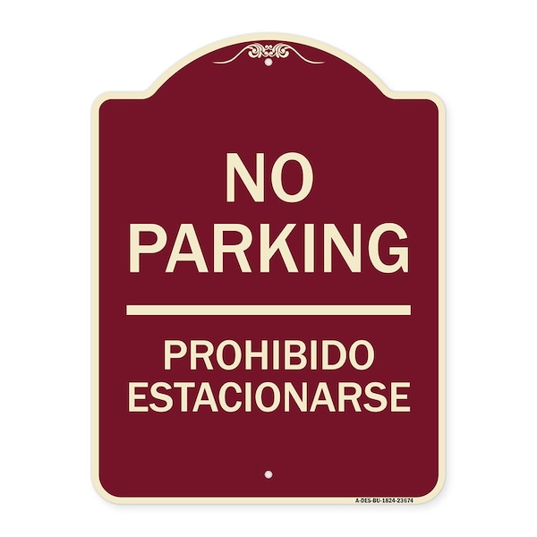 Signmission No Parking Prohibido Estacionarse Heavy-Gauge Aluminum Architectural Sign, 24" x 18", BU-1824-23674 A-DES-BU-1824-23674 - main